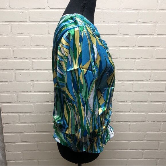 NWT Rachel Lym Couture Resort Swimwear Cover Up Crista Green One Shoulder Top - Picture 3 of 11